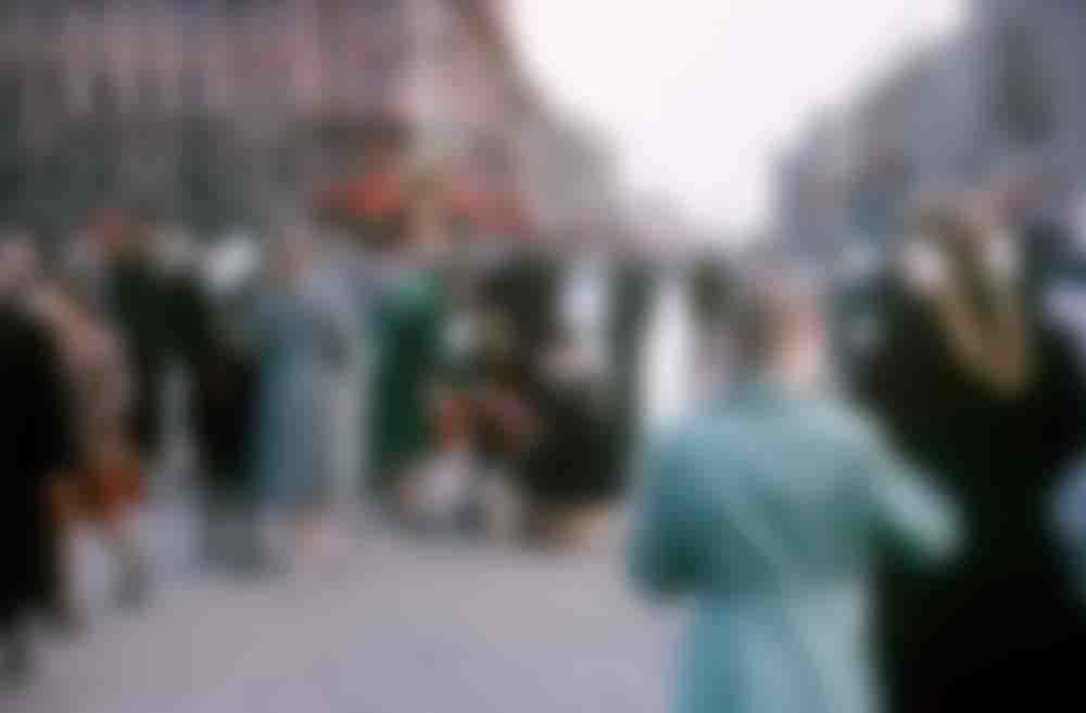 A scene from Moscow's Pushkinskaya ploshchad, looking down Tverskaya ulitsa toward the Kremlin.